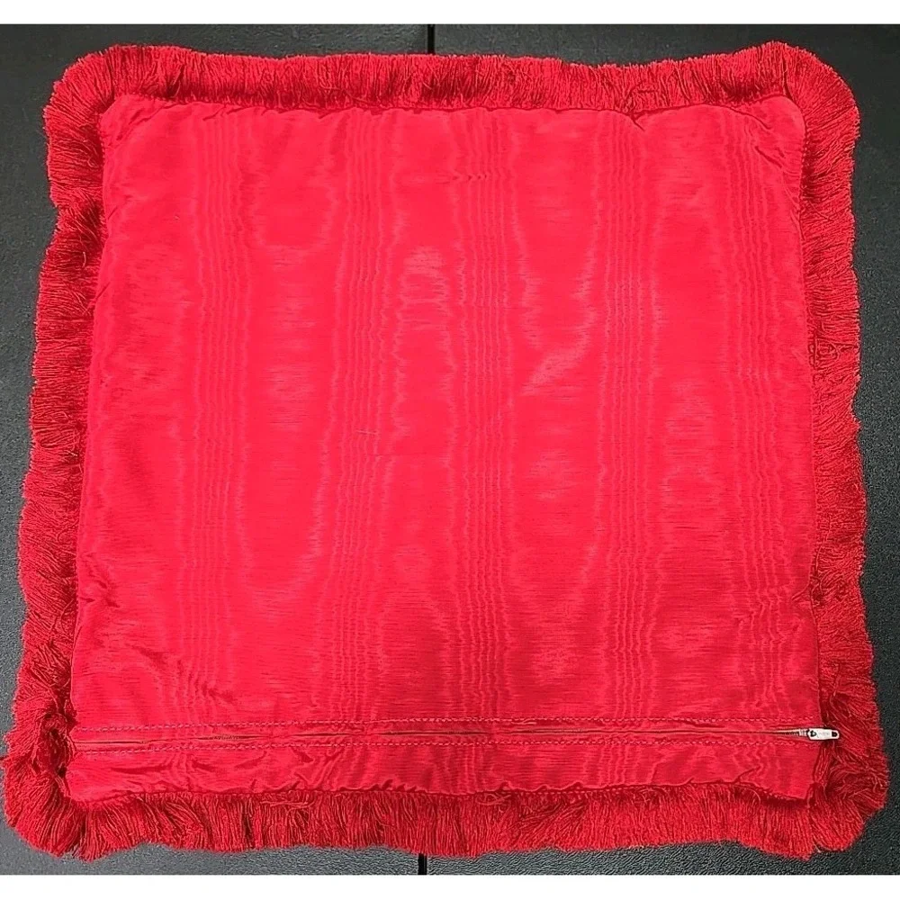 Vintage Christmas‎ Tapestry Santa Clause Fringe Decorative Throw Pillow